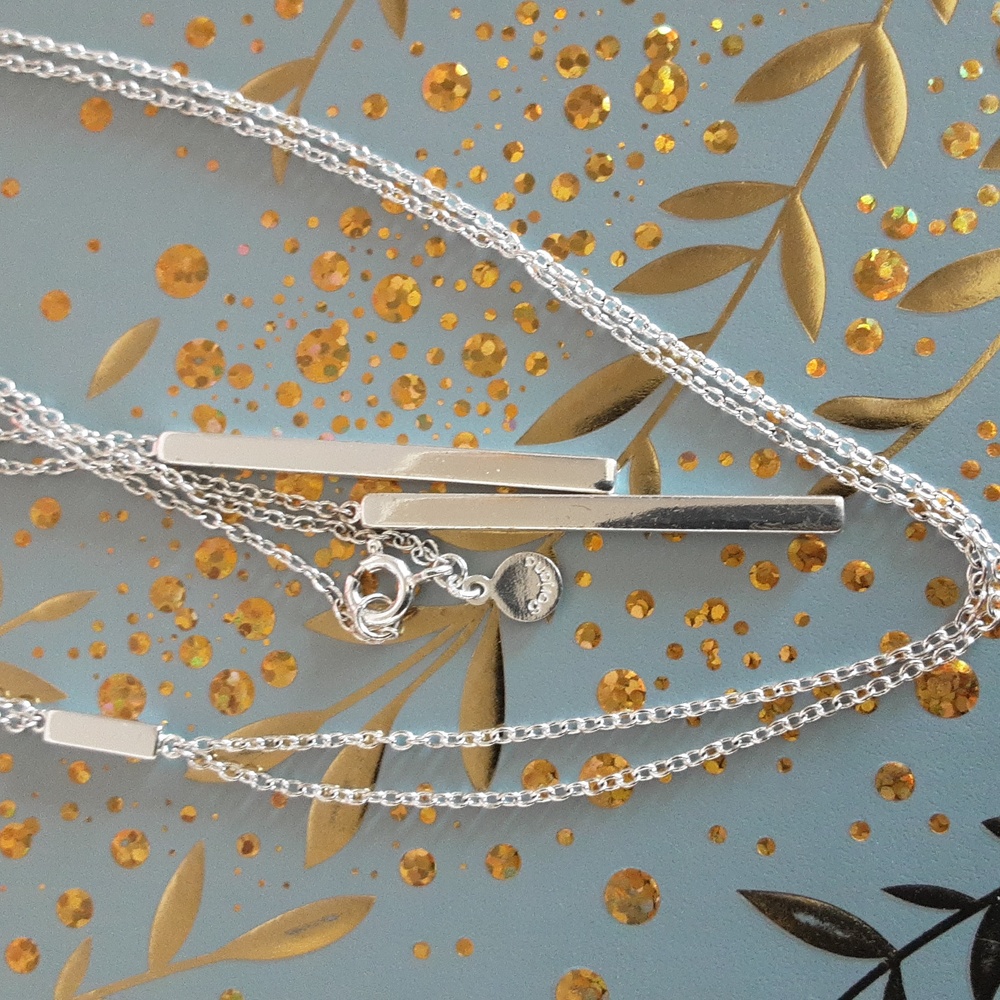 Gorjana silver bars/ lariat necklace